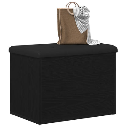 Oppbevaringsbenk Svart Eik 60x40x45 cm Konstruert Tre