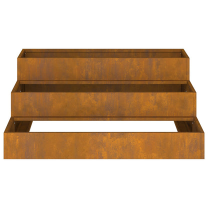 hagekasse 3-tier 90x90x35 cm værbestandig stål