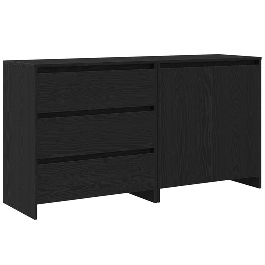 2-delt Sideboard i svart eikefiner