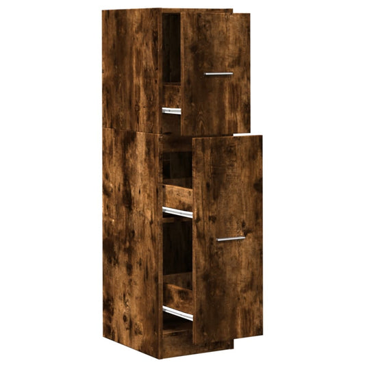 Apotekskap røkt eik 30x41x118 cm konstruert tre - DMF Handel