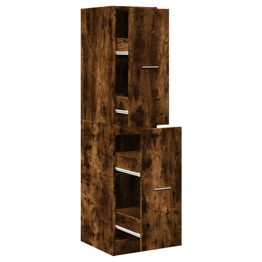 Apotekskap røkt eik 30x41x144,5 cm konstruert tre - DMF Handel