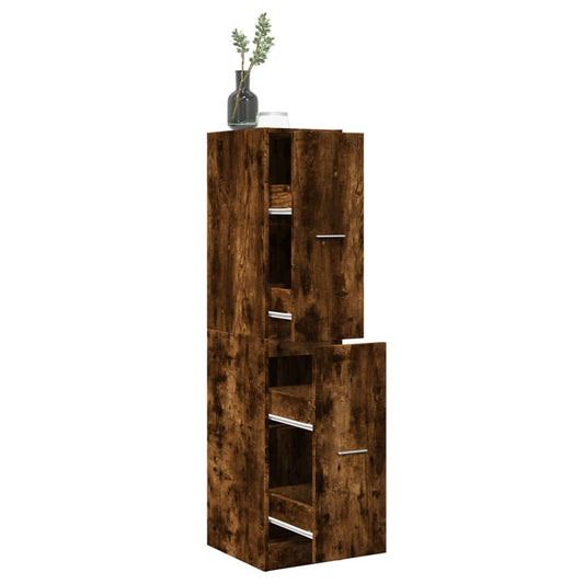Apotekskap røkt eik 30x41x144,5 cm konstruert tre - DMF Handel