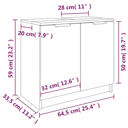 Baderomsskap grå sonoma eik 64,5x33,5x59 cm konstruert tre - DMF Handel