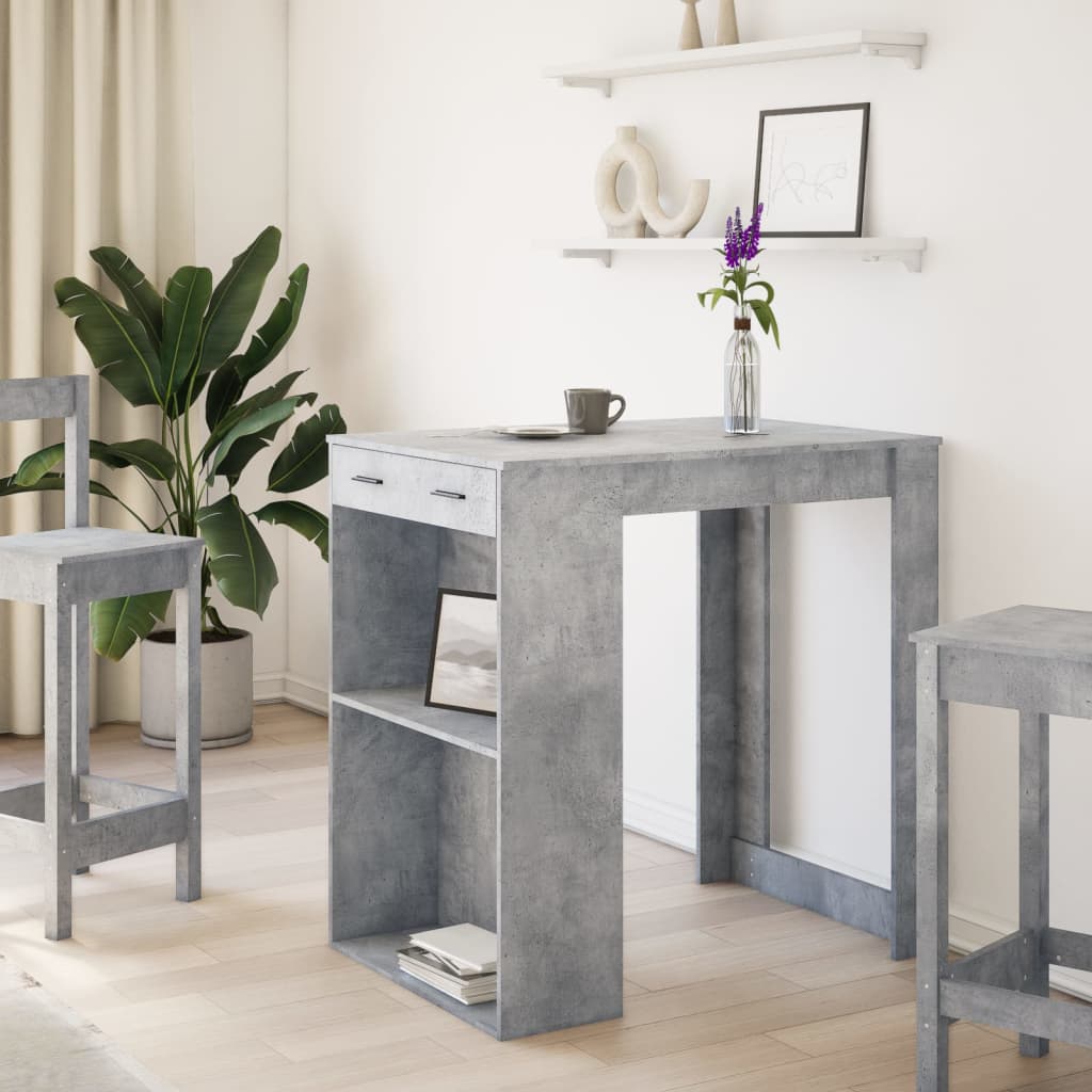 Barbord betonggrå 102x70x103,5 cm konstruert tre - DMF Handel