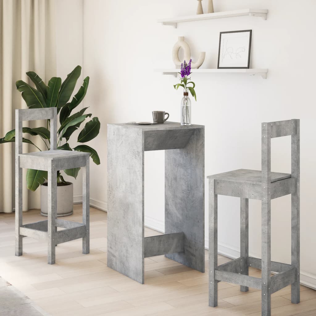 Barbord betonggrå 51x50x103,5 cm konstruert tre - DMF Handel