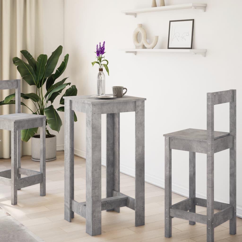 Barbord betonggrå 51x50x103,5 cm konstruert tre - DMF Handel