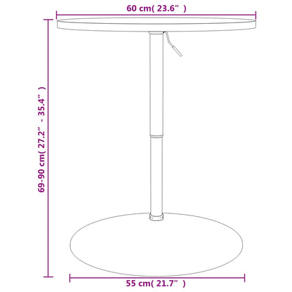 Barbord hvit 60x60x90 cm konstruert tre og forkrommet stål - DMF Handel