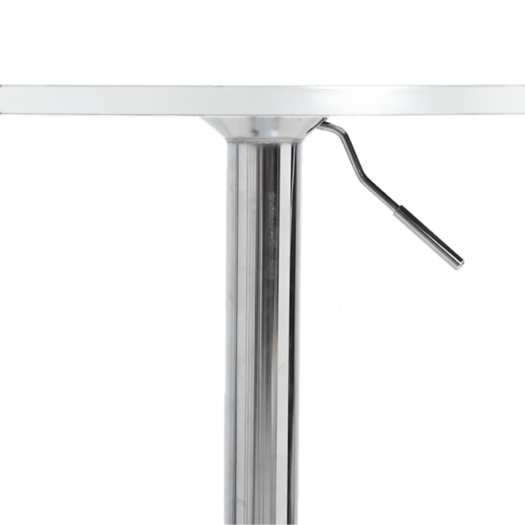 Barbord hvit 60x60x90 cm konstruert tre og forkrommet stål - DMF Handel