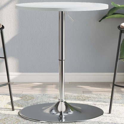 Barbord hvit 60x60x90 cm konstruert tre og forkrommet stål - DMF Handel