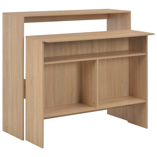 Barbord med 2 bordplater 130x40x120 cm eik - DMF Handel