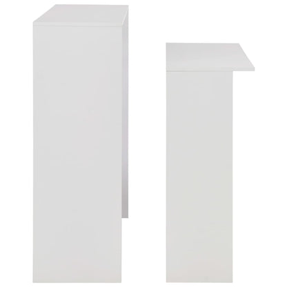 Barbord med 2 bordplater 130x40x120 cm hvit - DMF Handel