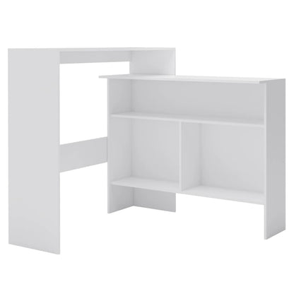 Barbord med 2 bordplater 130x40x120 cm hvit - DMF Handel