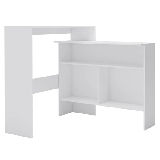 Barbord med 2 bordplater 130x40x120 cm hvit - DMF Handel