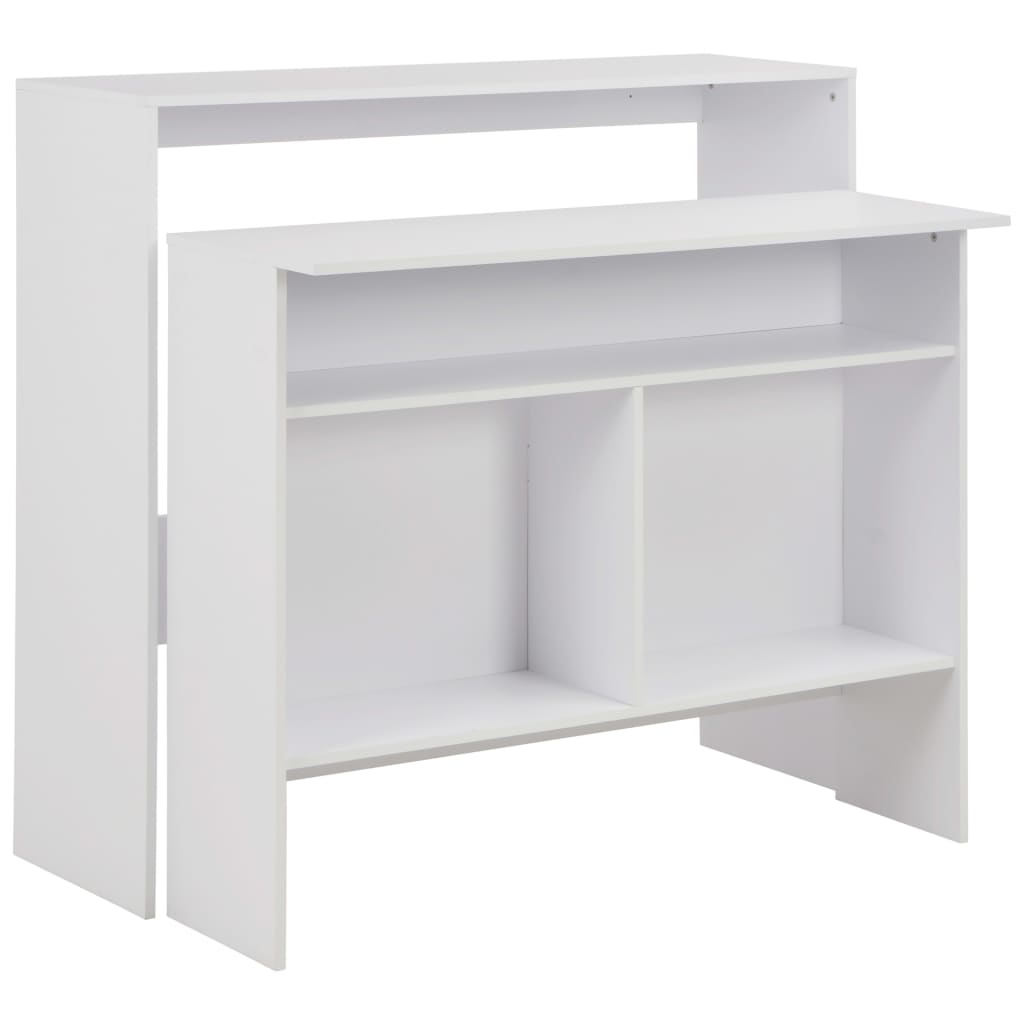 Barbord med 2 bordplater 130x40x120 cm hvit - DMF Handel