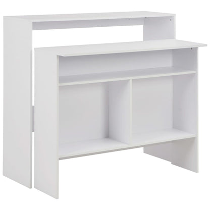 Barbord med 2 bordplater 130x40x120 cm hvit - DMF Handel