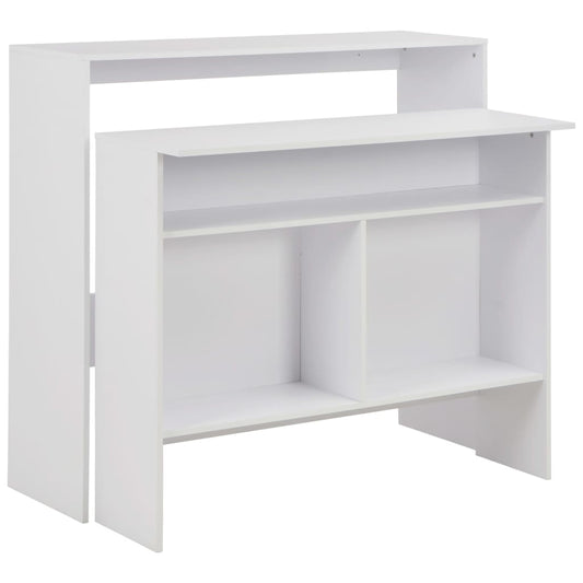 Barbord med 2 bordplater 130x40x120 cm hvit - DMF Handel
