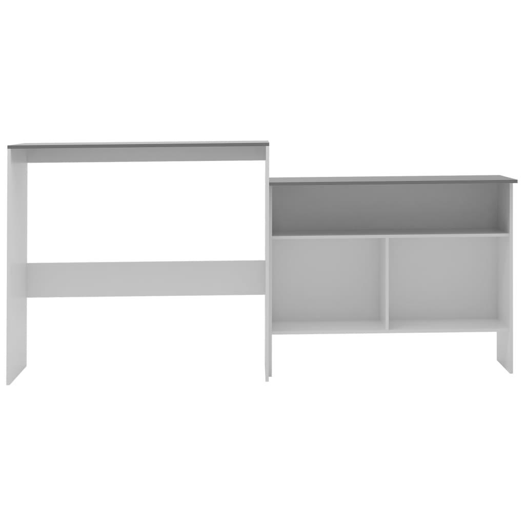 Barbord med 2 bordplater hvit og grå 130x40x120 cm - DMF Handel