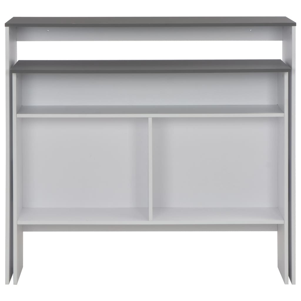 Barbord med 2 bordplater hvit og grå 130x40x120 cm - DMF Handel