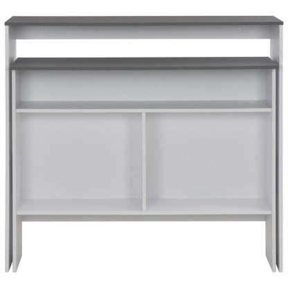 Barbord med 2 bordplater hvit og grå 130x40x120 cm - DMF Handel