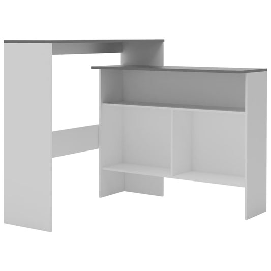 Barbord med 2 bordplater hvit og grå 130x40x120 cm - DMF Handel
