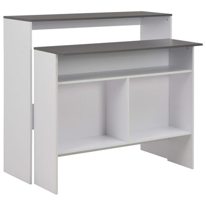 Barbord med 2 bordplater hvit og grå 130x40x120 cm - DMF Handel