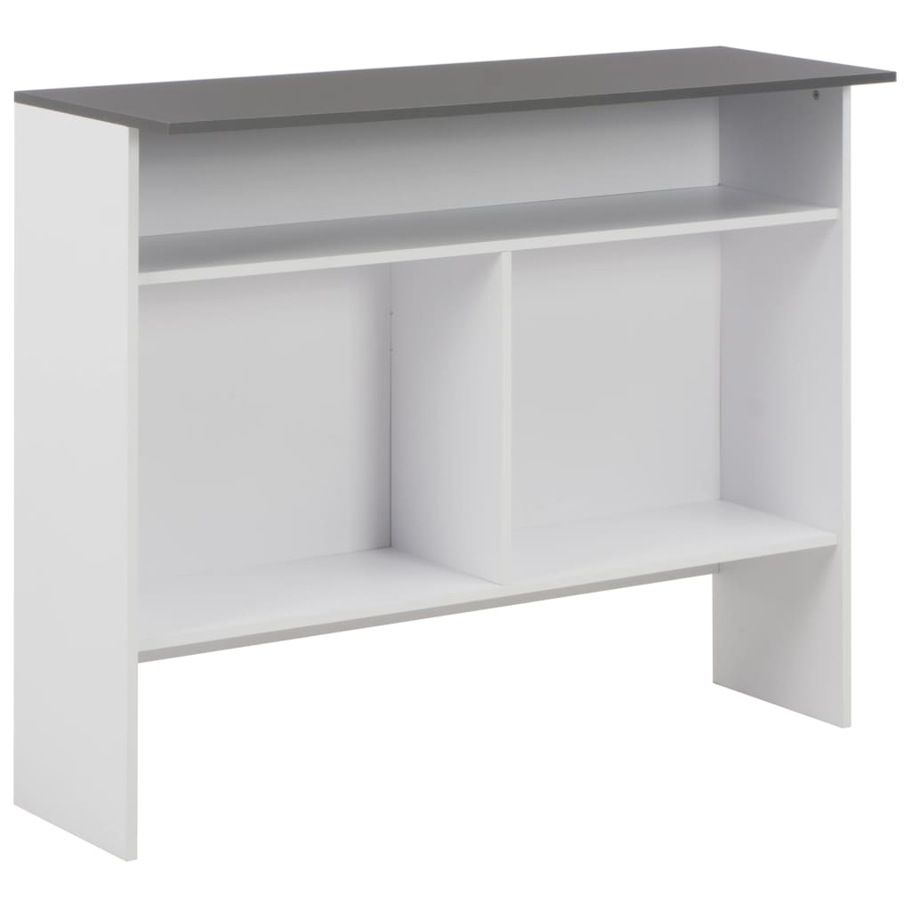 Barbord med 2 bordplater hvit og grå 130x40x120 cm - DMF Handel