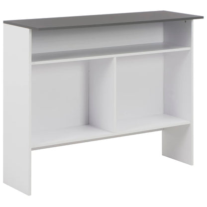Barbord med 2 bordplater hvit og grå 130x40x120 cm - DMF Handel