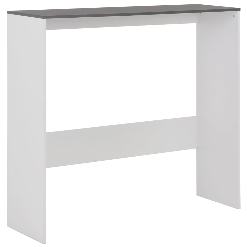 Barbord med 2 bordplater hvit og grå 130x40x120 cm - DMF Handel