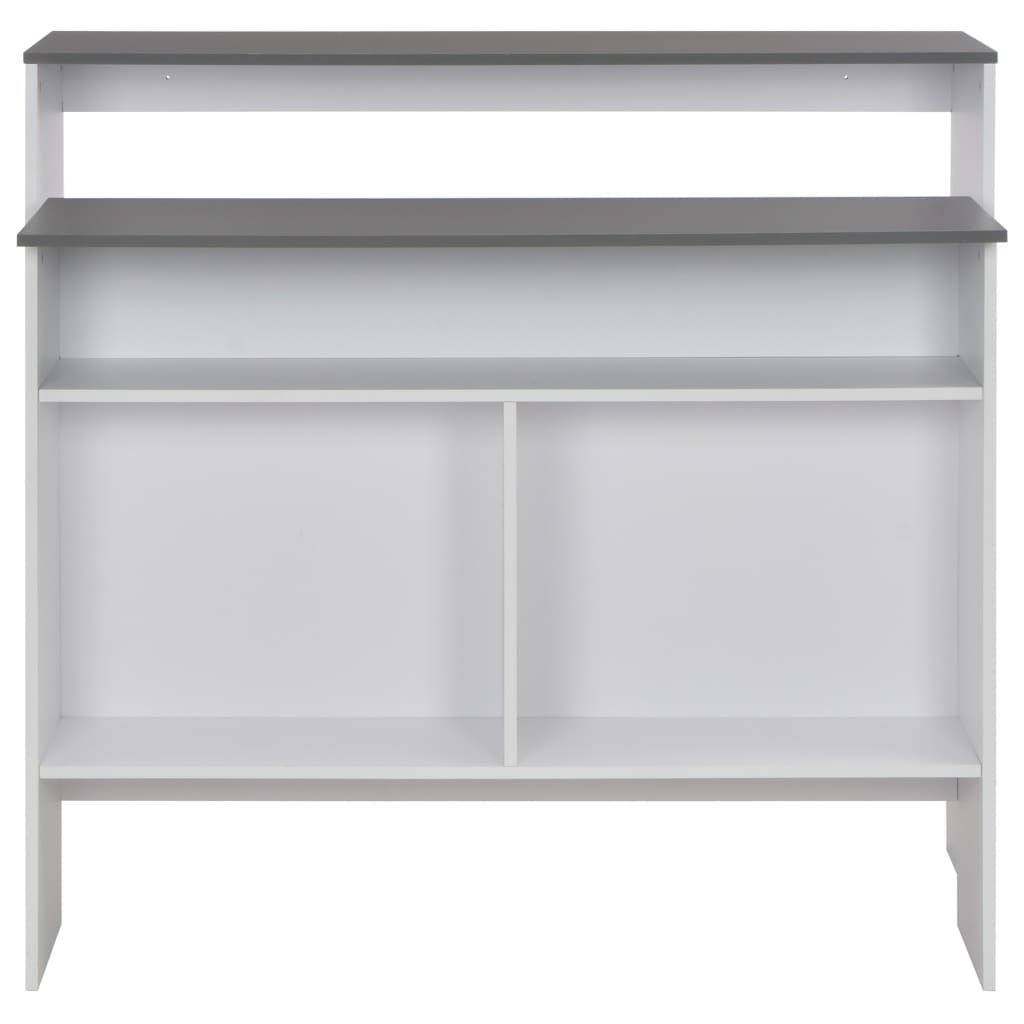 Barbord med 2 bordplater hvit og grå 130x40x120 cm - DMF Handel