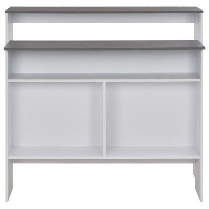 Barbord med 2 bordplater hvit og grå 130x40x120 cm - DMF Handel