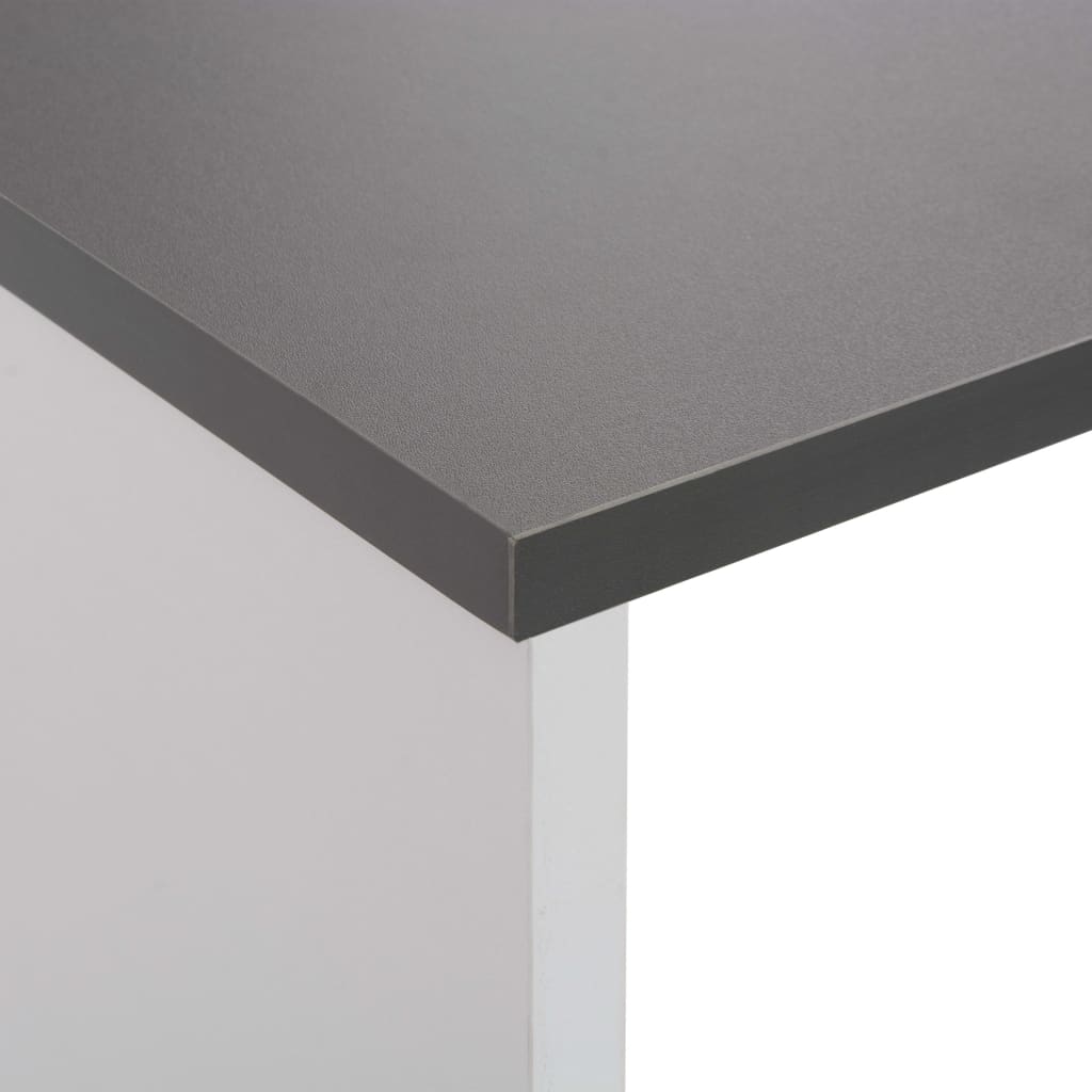 Barbord med 2 bordplater hvit og grå 130x40x120 cm - DMF Handel