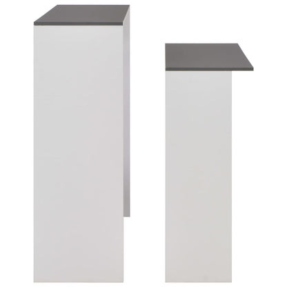 Barbord med 2 bordplater hvit og grå 130x40x120 cm - DMF Handel
