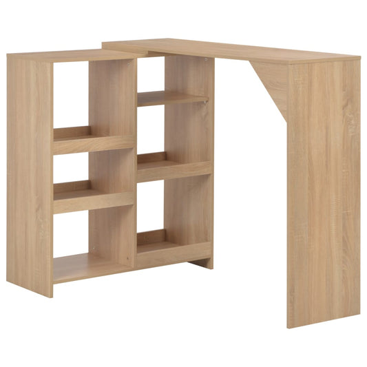 Barbord med flyttbar hylle eik 138x39x110 cm - DMF Handel