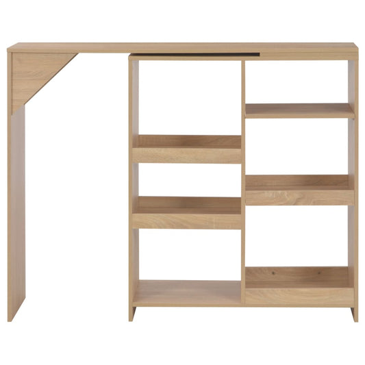 Barbord med flyttbar hylle eik 138x39x110 cm - DMF Handel