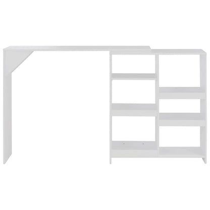 Barbord med flyttbar hylle hvit 138x39x110 cm - DMF Handel