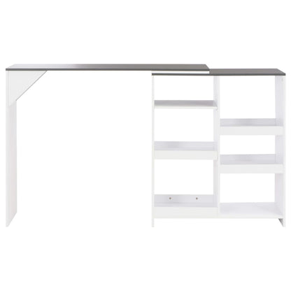 Barbord med flyttbar hylle hvit 138x39x110 cm - DMF Handel