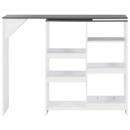 Barbord med flyttbar hylle hvit 138x39x110 cm - DMF Handel