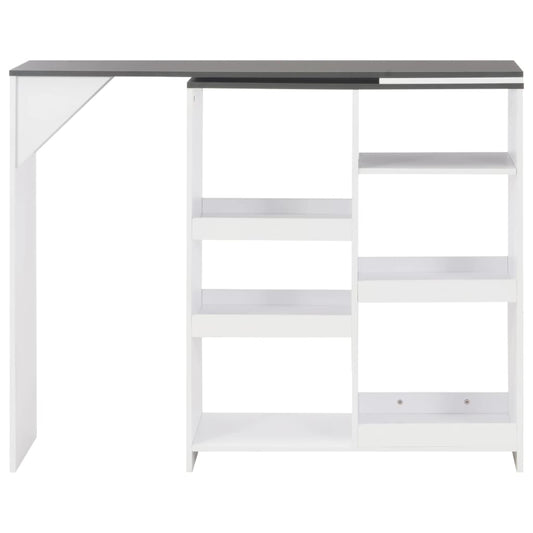 Barbord med flyttbar hylle hvit 138x39x110 cm - DMF Handel