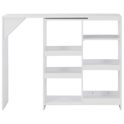 Barbord med flyttbar hylle hvit 138x39x110 cm - DMF Handel