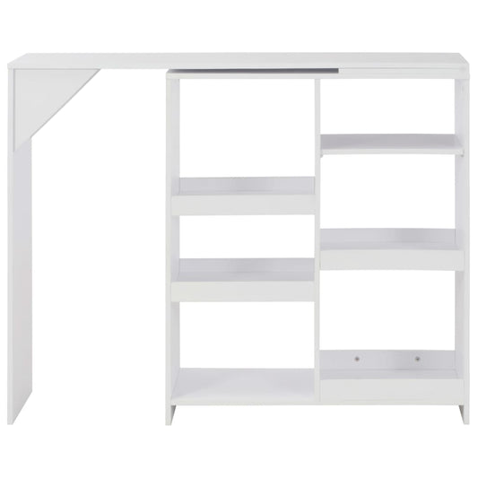 Barbord med flyttbar hylle hvit 138x39x110 cm - DMF Handel