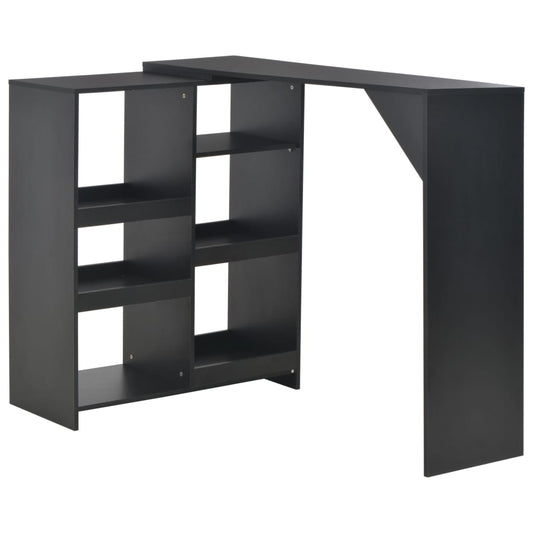 Barbord med flyttbar hylle svart 138x39x110 cm - DMF Handel