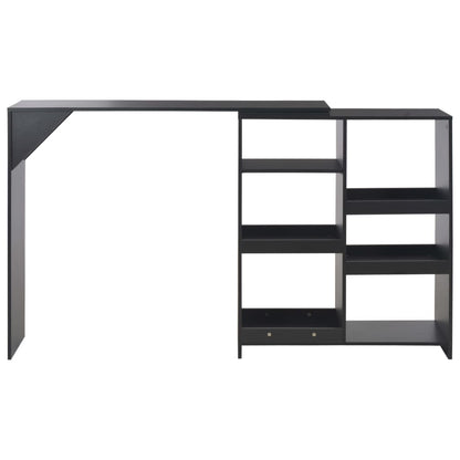 Barbord med flyttbar hylle svart 138x39x110 cm - DMF Handel