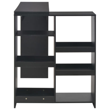 Barbord med flyttbar hylle svart 138x39x110 cm - DMF Handel