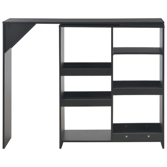 Barbord med flyttbar hylle svart 138x39x110 cm - DMF Handel