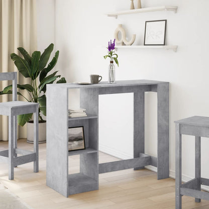 Barbord med hylle betonggrå 124x46x103,5 cm konstruert tre - DMF Handel
