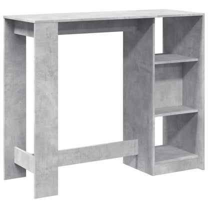Barbord med hylle betonggrå 124x46x103,5 cm konstruert tre - DMF Handel
