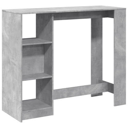 Barbord med hylle betonggrå 124x46x103,5 cm konstruert tre - DMF Handel