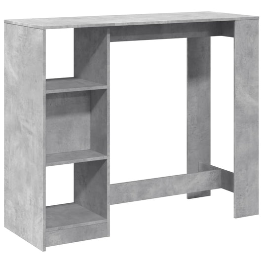 Barbord med hylle betonggrå 124x46x103,5 cm konstruert tre - DMF Handel