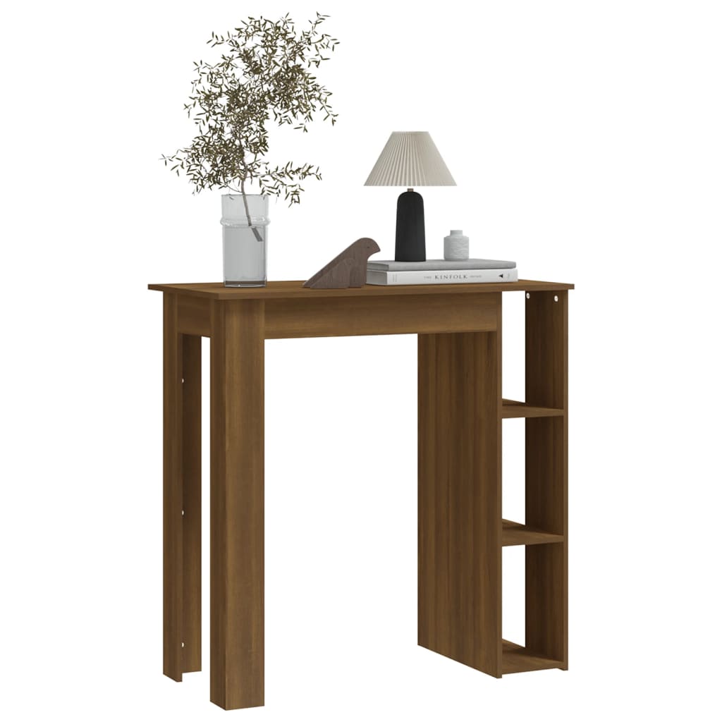 Barbord med hylle brun eik 102x50x103,5 cm konstruert tre - DMF Handel