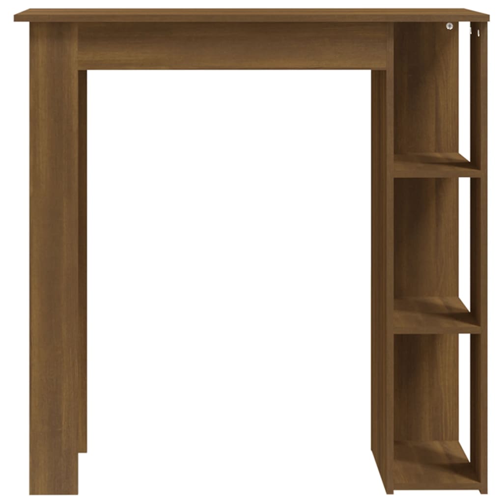 Barbord med hylle brun eik 102x50x103,5 cm konstruert tre - DMF Handel